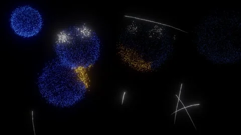 Fireworks of the Kosovar Flag (w/Matte) Stock Footage 310571273
