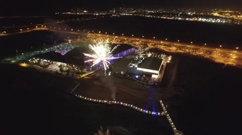Fireworks Lago Top view Video stock 51780662