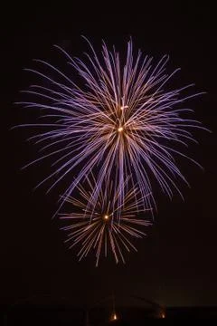 Fireworks in a lake Foto stock
