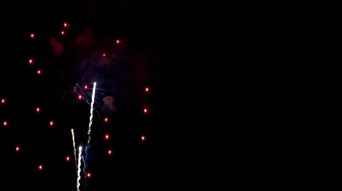 Fireworks on the Left Side of the Screen Stock Footage 370044