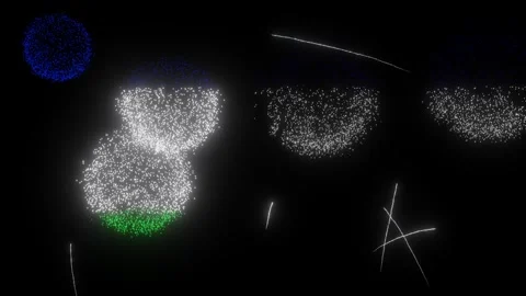 Fireworks of the Lesothonian Flag (w/Matte) Stock Footage 312605356