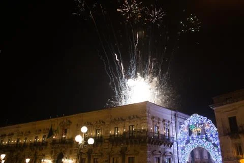 Fireworks light up Stock Photos