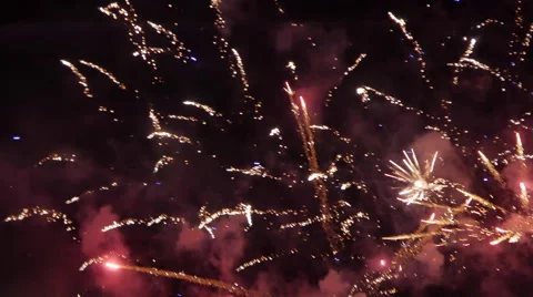 Fireworks Light up the Sky With Dazzling Display Stock Footage 67425311