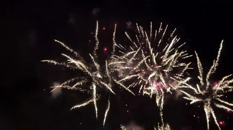 Fireworks Light up the Sky With Dazzling Display Stock Footage 67425397
