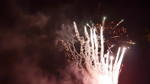 Fireworks Light up the Sky With Dazzling Display Stock Footage 67425542