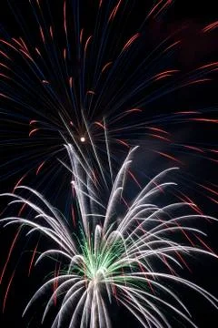 Fireworks light up the sky with dazzling display Stock Photos