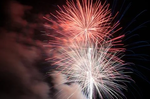 Fireworks light up the sky with dazzling display Stock Photos