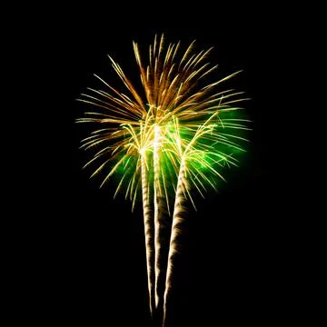 Fireworks light up the sky with dazzling display - Vibrant color effect Stock Photos