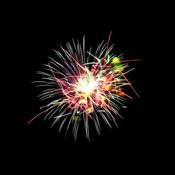 Fireworks light up in the sky, dazzling scene. Stock Photos