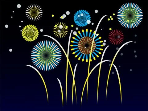 Fireworks light up the sky Stockillustratie