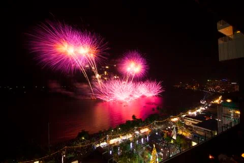 Fireworks light up the sky Stock Photos