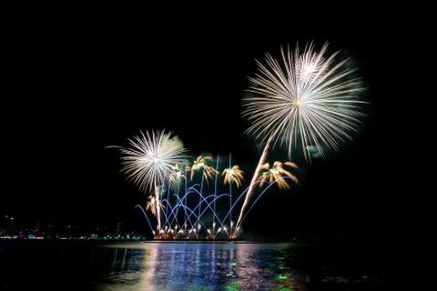 Fireworks light up the sky Foto stock