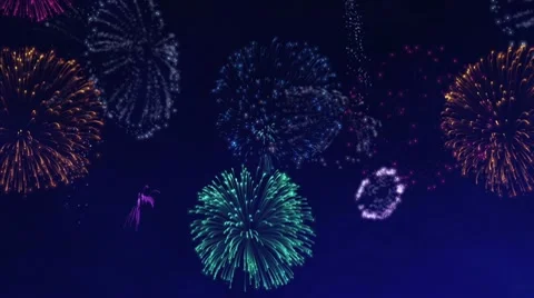 Fireworks Loop for Compositing 動画素材 8993285