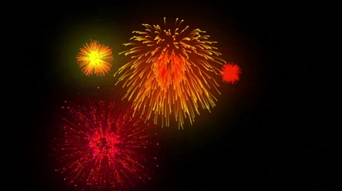 Fireworks looping combination on black background Stock Footage 68818961