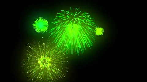 Fireworks looping combination on black background Stock Footage 68819175