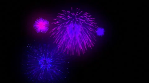 Fireworks looping combination on black background Stock Footage 68819399