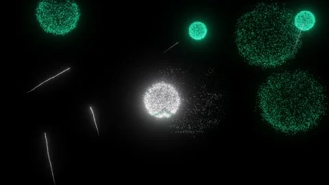 Fireworks of the Macau Flag (w/Matte) Stock Footage 312840945