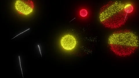 Fireworks of the Macedonian Flag (w/Matte) Stock Footage 296129726