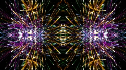 Fireworks making a symmetrical pattern. Stock Footage 12033284