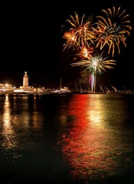 Fireworks in Malaga Stock Photos
