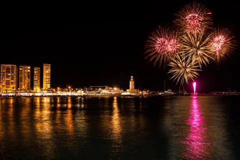 Fireworks in Malaga Stock Photos