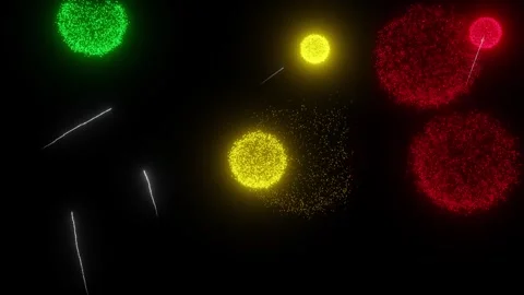 Fireworks of the Malian Flag (w/Matte) Stock Footage 315119341