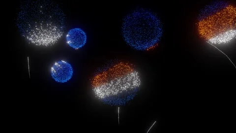 Fireworks of the Marshallese Flag (w/Matte) Stock Footage 277966455