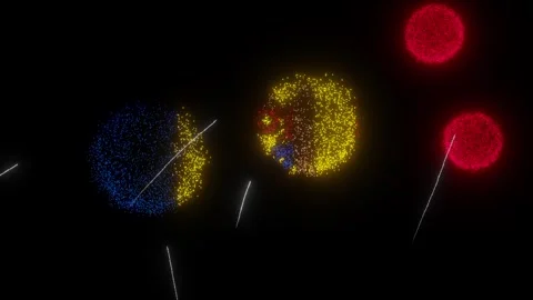 Fireworks of the Moldovan Flag (w/Matte) Stock Footage 296554580