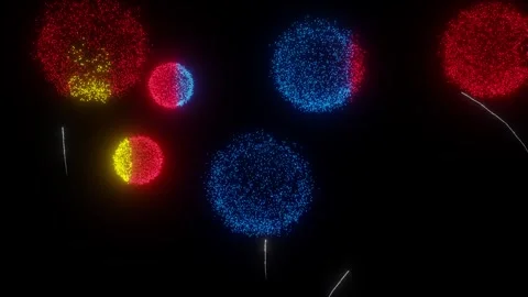 Fireworks of the Mongolian Flag (w/Matte) Stock Footage 327135888