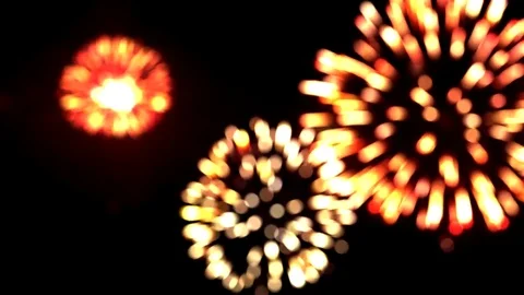 Fireworks Montage with defocus effect - bokeh Video stock 83941876