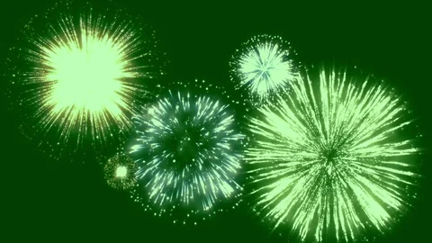 Fireworks motion graphics with green screen background 3 Stock Footage 124060014