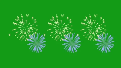 Fireworks motion graphics with green screen background Stock Footage 135296280