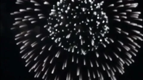 Fireworks motion graphics with night background Stock Footage 132086867