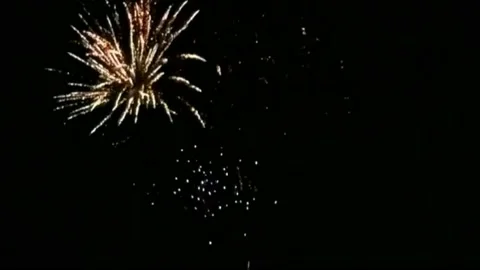 Fireworks motion graphics with night background Stock Footage 132622773