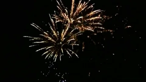Fireworks motion graphics with night background Stock Footage 132936778