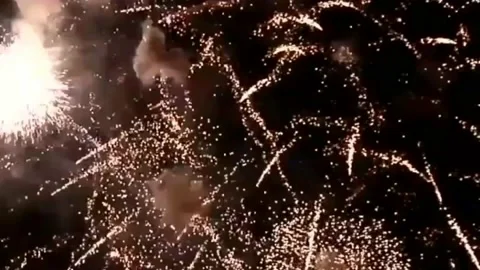 Fireworks motion graphics with night background Stock Footage 136644039