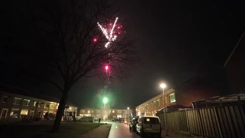 Fireworks in the netherlands Stock Footage 325570097