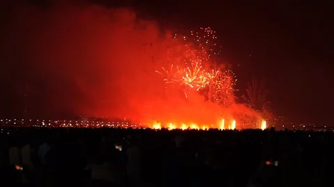 FIREWORKS ON NEW YEAR CELEBRATION Video stock 122279513