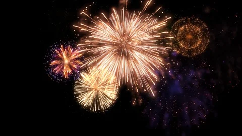 Fireworks Night 03 Stock Footage 128757548