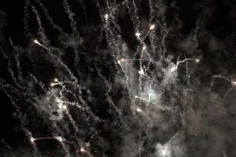 Fireworks In Night Background Stock Photos