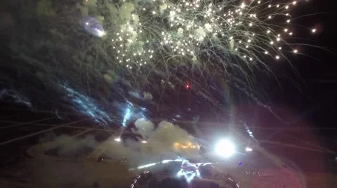 Fireworks night copter Video stock 56684011