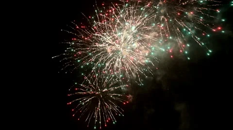 Fireworks at night Stock Footage 39697971