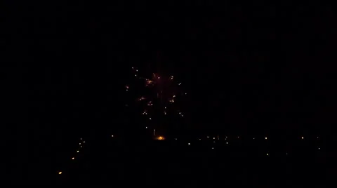 Fireworks at night Stock Footage 41232442