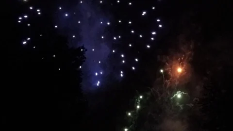 Fireworks in the night 動画素材 77007415