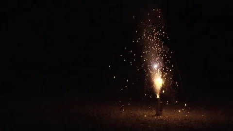 Fireworks at Night Stock Footage 78009694