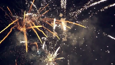 Fireworks at night Stock Footage 78671524