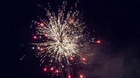 Fireworks at night Stock Footage 78671539