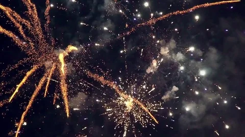 Fireworks at night Stock Footage 78671549