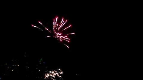 Fireworks at Night Stock Footage 81752573