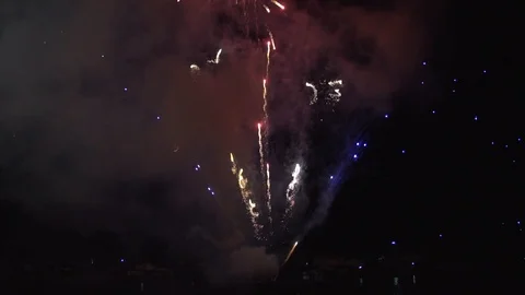 Fireworks at night. Stock Footage 93544555